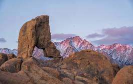 Boot Arch and Alpenglow Boot Arch in the Alabama Hills with alpenglow on the Eastern Sierras