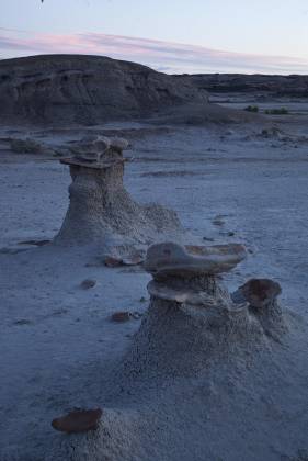 Pedestals near The Cracked Eggs The Cracked Eggs in the Bisti Badlands, New Mexico