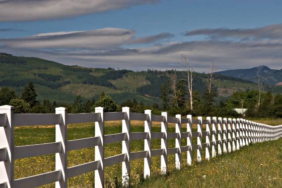 Painterly White Fence seen near Bend, Oregon