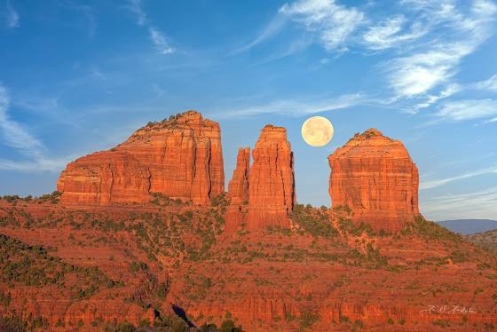 Cathedral Supermoon Supermoon, also a Snow Moon, seen from the Llama Trail over Cathedral Rock in Sedona