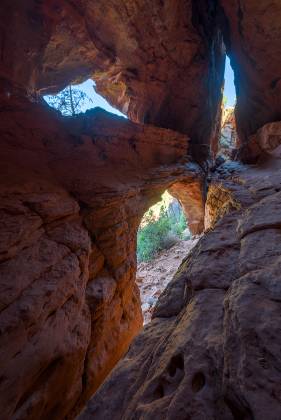 Soldier Pass Cave Arches 1 Several arches sen from inside the Soldiers Pass Cave in Sedona, Arizona