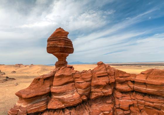 Hoodoo 1 Hoodoo on a butte near Tohachi Wash, ARizona. Mount Humphrey is in the distance.