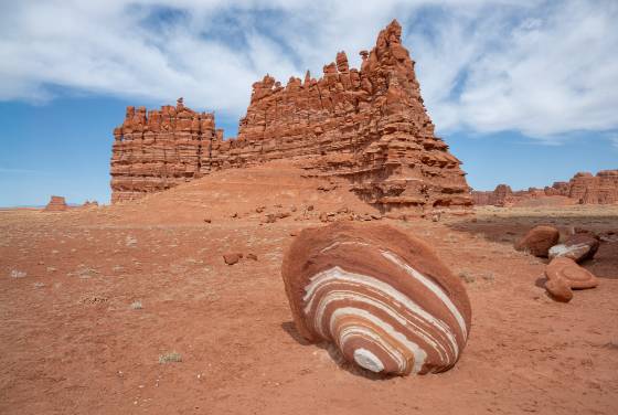 Striped Beanie 2 Striped rock near Tohachi Wash in the Navajo Nation, ARizona.