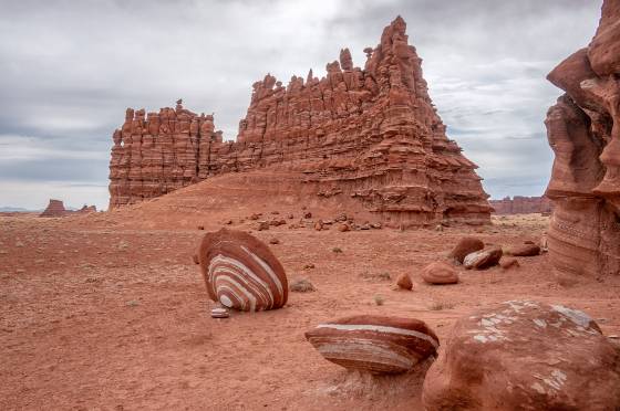 Striped Beanie 5 Striped rock near Tohachi Wash in the Navajo Nation, ARizona.