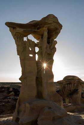 Alien Throne Sunburst The Alien Throne Hoodoo in Valley of Dreams, New Mexico