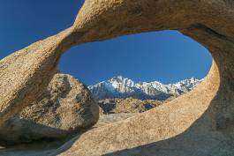 Mobius Arch framing Lone Pine and Whitney Mobius Arch in the Alabama Hills framing Lone Pine Peak and Mount Whitney