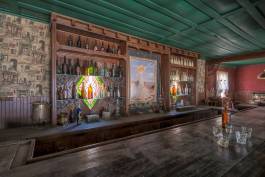 Cerro Gordo Bar 3 Painting by Sylvia Winslow in the American Hotel in Cerro Gordo ghost town