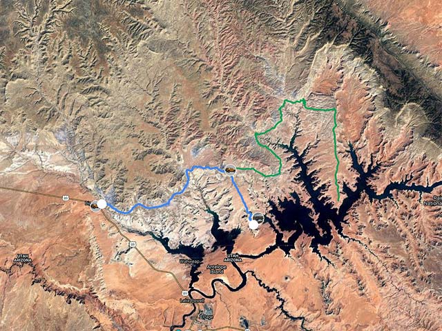 Google Map of Alstrom Point on Lake Powell