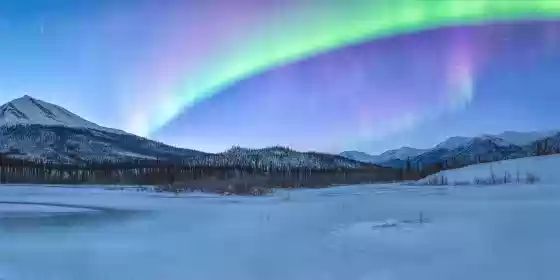 Dietrich River Panorama 1 The aurora over the Dietrich River in Northern Alaska.