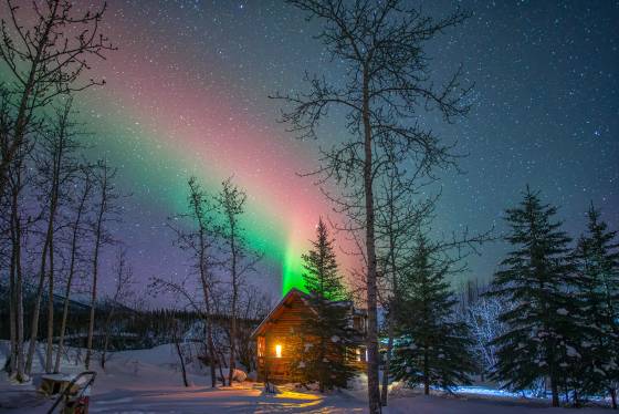 Wiseman Cabin The aurora over a cabin in Wiseman, Alaska