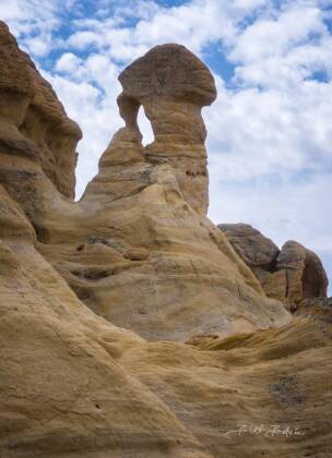 Thors Hammer 1 Drone's eye view of Thor's Hammer arch near Aztec, New Mexico.