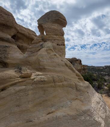 Thors Hammer 2 Drone's eye view of Thor's Hammer arch near Aztec, New Mexico.