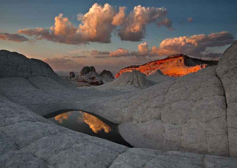 A water pool at The White Pocket in Vermilion Cliffs NM, Arizona