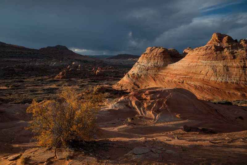 A receding storm over Cottonwood Cove in Coyote Buttes South