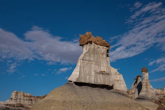 Caprocks 1 Rock Formation on the south side of Hunter Wash, part of the Bisti Badlands in New Mexico