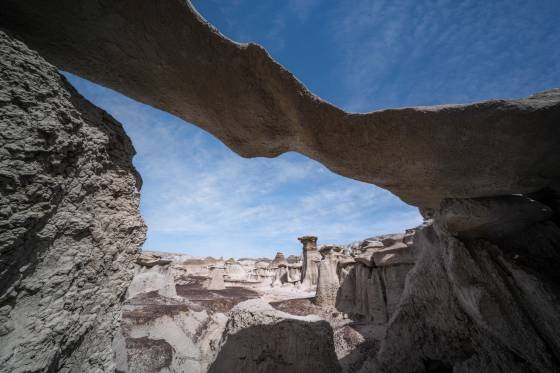 NM-729 Arch Arch in the Petrified Cove area of the Bisti Badlands. Kirtland formation, 7 foot span.