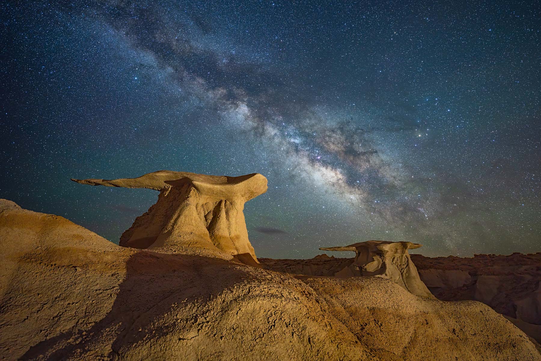 The Milky Way and the Bisti Wings in the Bisti Badlands, New Mexico