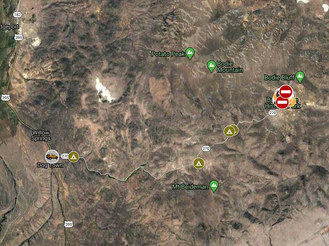 Google Map of Bodie State Park, California