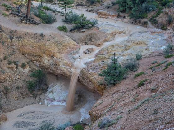 Tropic Ditch Falls seen from above The Tropic Ditch Falls in Bryce Canyon