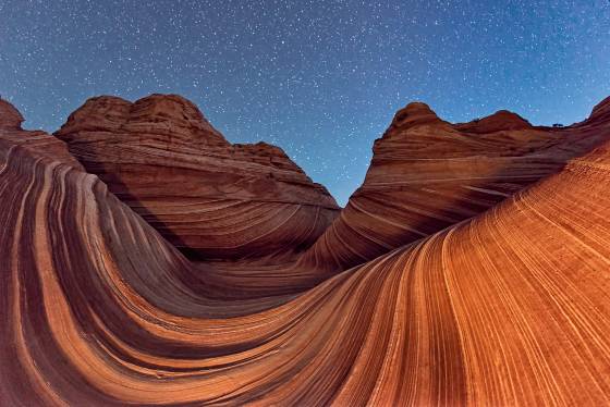 Starry Night Delight Stars over THe Wave in Coyote Buttes North, Arizona