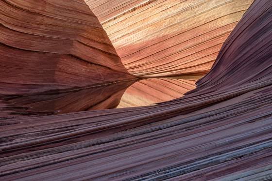Water at The Wave 12 Looking south at a reflection in a water pool at The Wave in Coyote Buttes North, Arizona