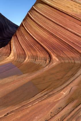 Water at The Wave 23 Looking north at a reflection in a water pool at The Wave in Coyote Buttes North, Arizona