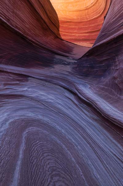Short slot canyon at The Wave in Coyote Buttes North