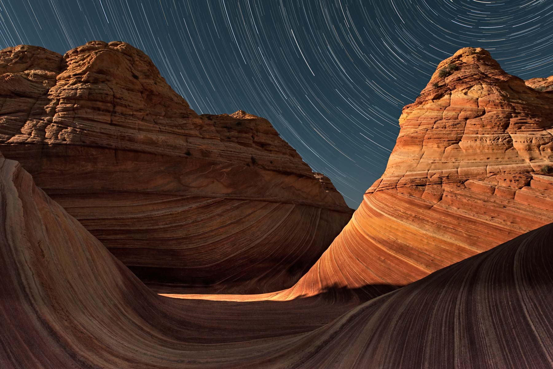Star Trail over The Wave in Coyote Buttes North, Arizona