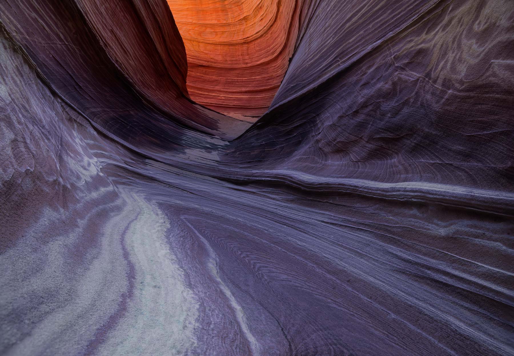 Short slot canyon at The Wave in Coyote Buttes North, Arizona