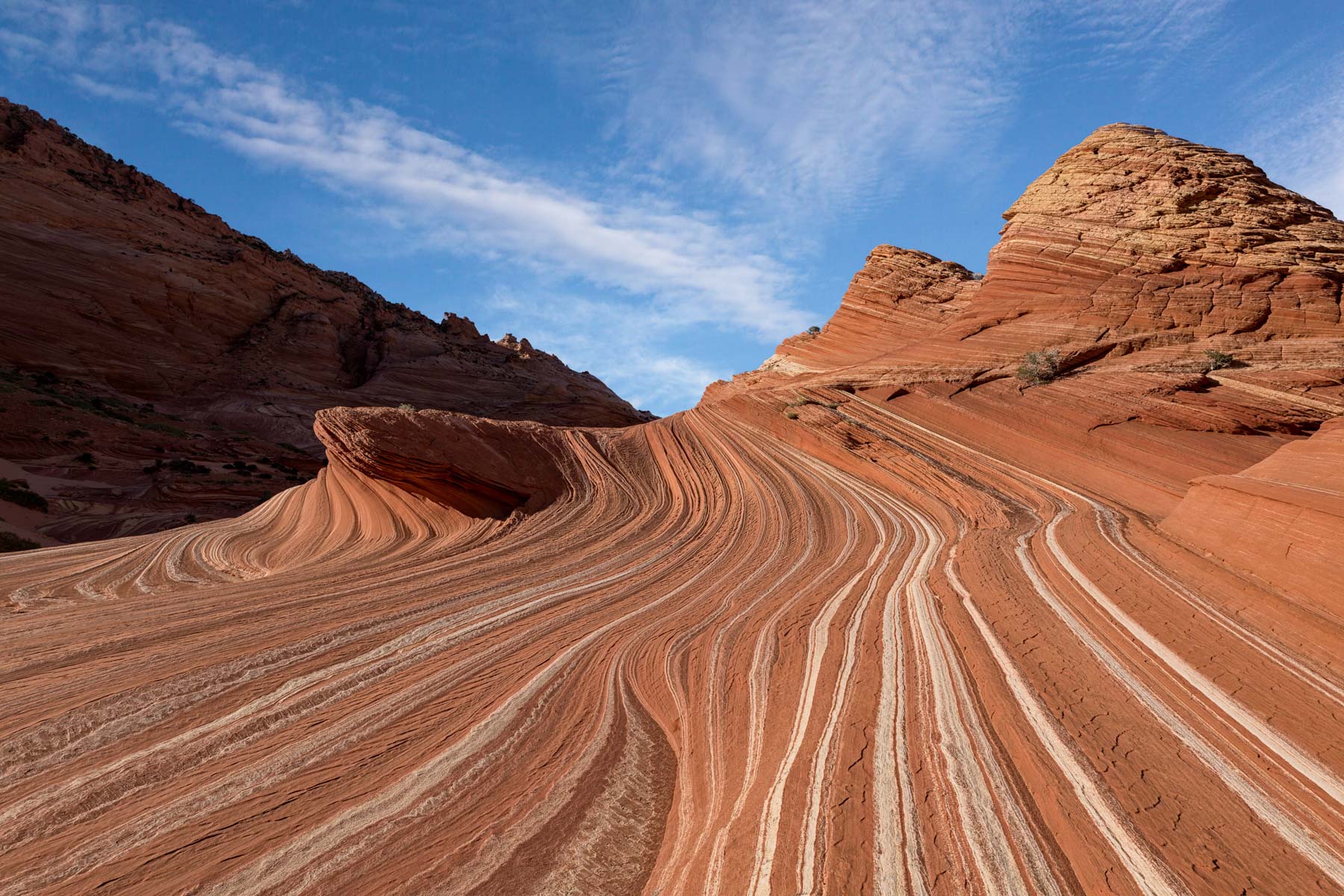 Leading lines at Sand Cove in Coyote Buttes North