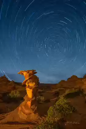 Star Trail over The Control Tower Star Trail over The Control Tower in Coyote Buttes South, Arzina