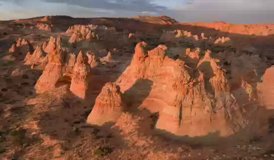 Cottonwood Cove Aerial 3 Aerial View of the buttes east of the Cottonwood Cove Trailhead, Coyote Buttes South.