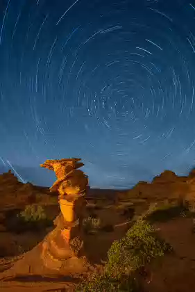 Star Trail over The Control Tower Star Trail over The Control Tower in Coyote Buttes South, Arzina