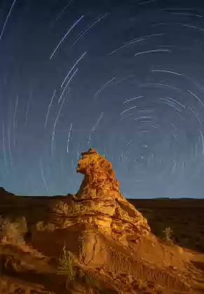 Star Trails over The Witches Hat The Witches Hat rock formation at night in Coyote Buttes South