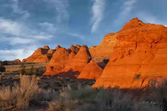 Pawhole Buttes at Sunset Sunset in the Pawhole area of Coyote Buttes South