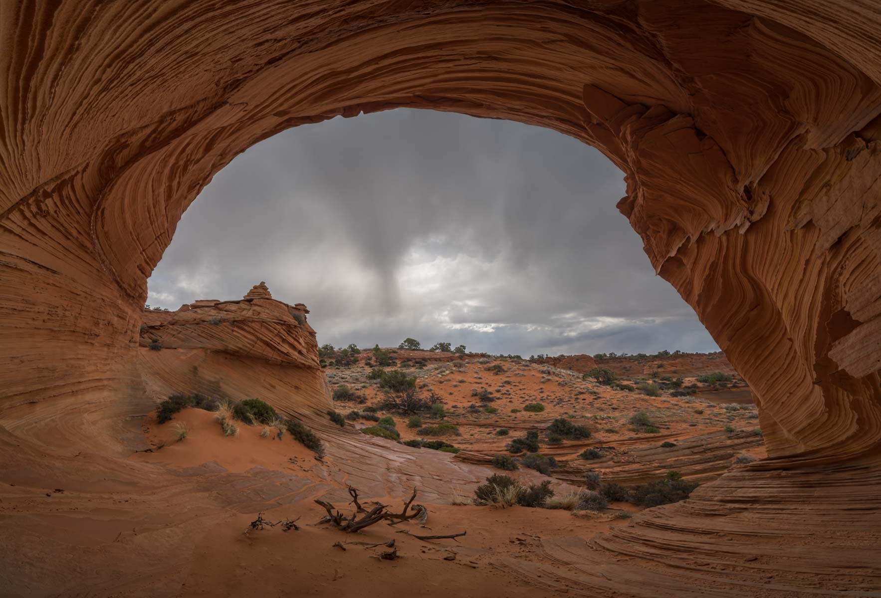 The view from inside the Southern Alcove in Coyote Buttes South