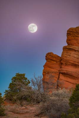 Full Moon over the Buttes near Pawhole in Coyote Buttes South