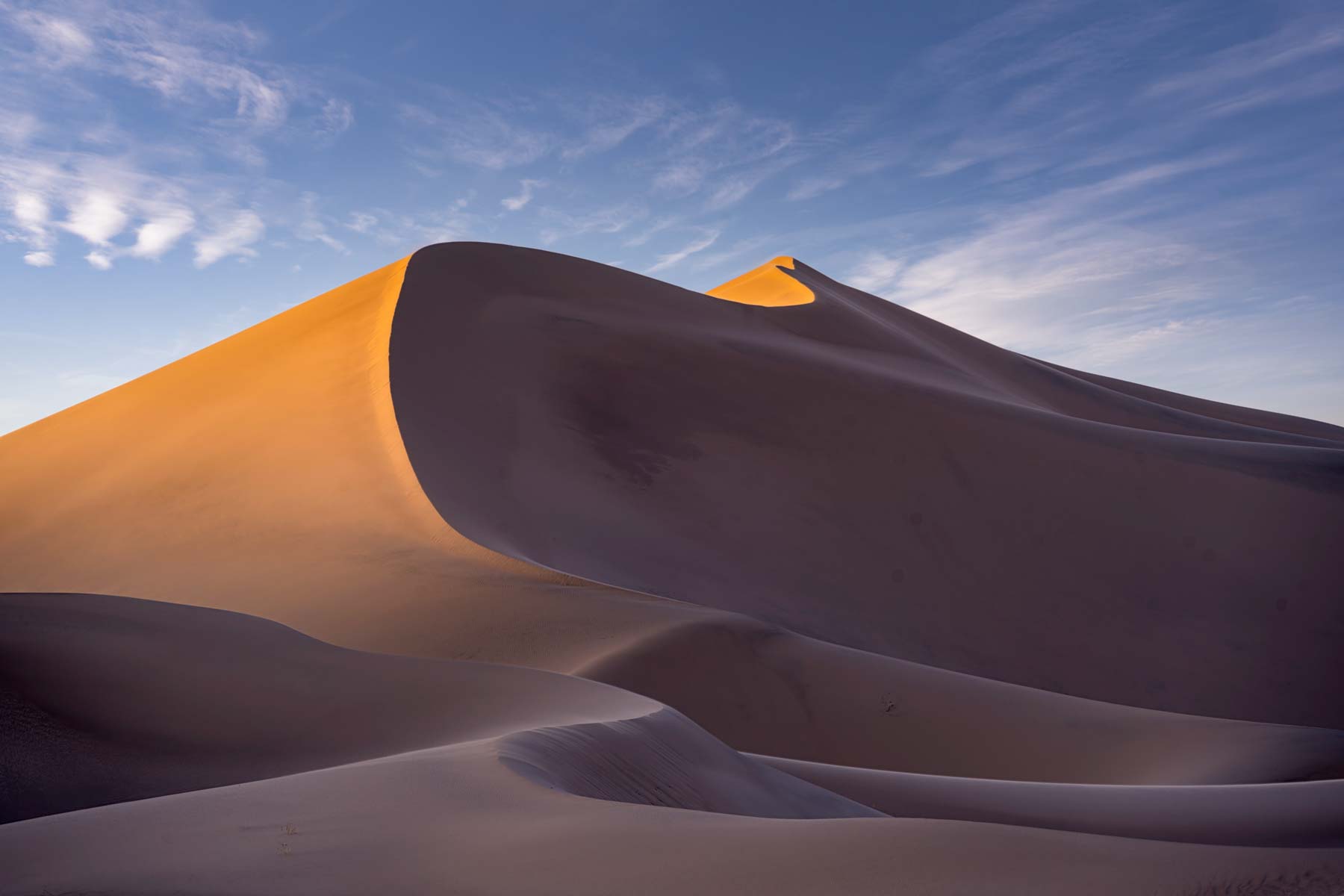 The Ibex Dunes at sunset in Death Valley National Park