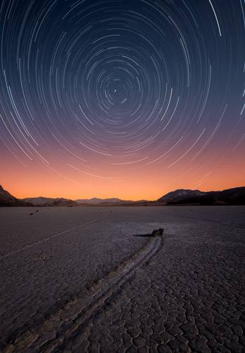 Star Trails at The Racetrack in Death Valley