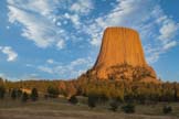 Devils Tower at sunset from W Road trailhead