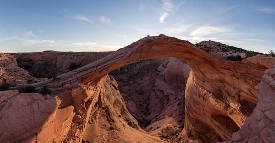 Eggshell Panorama 1 Eggshell Arch, also known as Thanksgiving Arch, in the Navajo Nation, Arizona