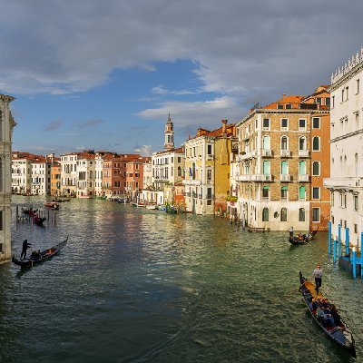 North of Rialto Bridge View north from Rialto Bridge, Venice, Italy