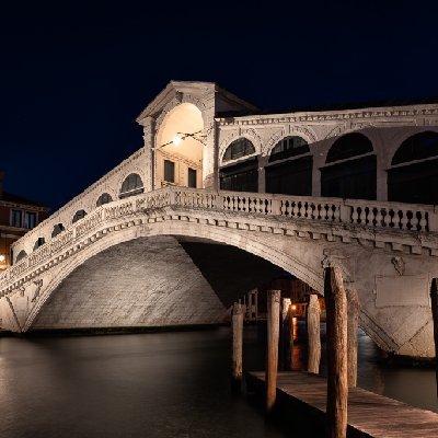 Rialto Bridge The Rialto Bridge before sunrise in Venice, Italy.
