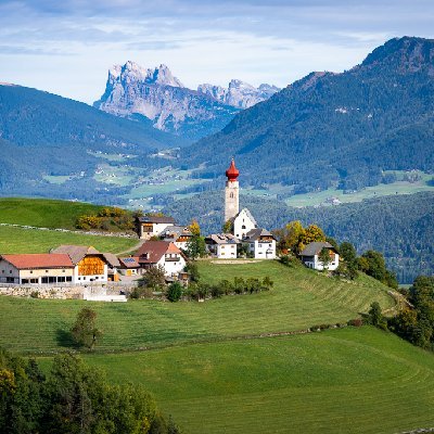 St. Nicholas Church St Nicholas Church seen in Mittelberg, the Dolomites, Italy.