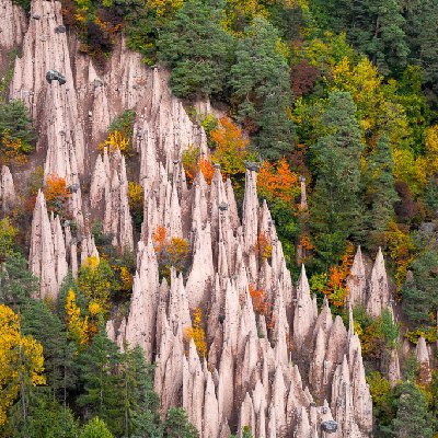 Earth Pyramids Earth Pyramids in Mittelberg, the Dolomites, Italy.