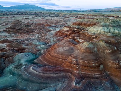 dji_fly_20231028_070102_0167_1698535766015_aeb-Enhanced-NR-Edit Concentric circles of color in Bentonite Hills taken in Hanksville, Utah with a drone.