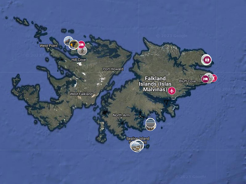 Google Map of the Falkland Islands
