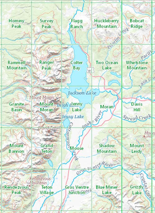 Grand Teton Index Map