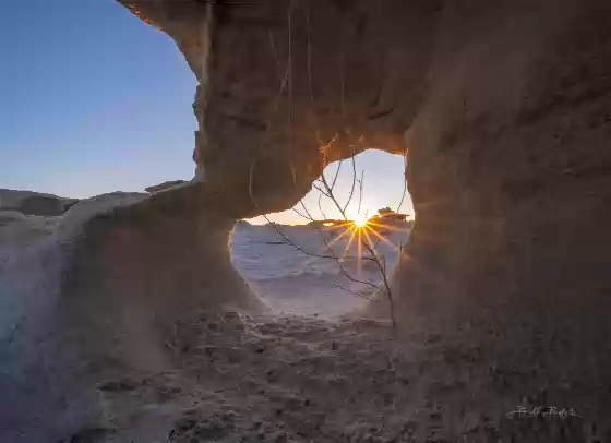 Sunburst 1 Eroded Rocks near the Factory Butte Coal Mine