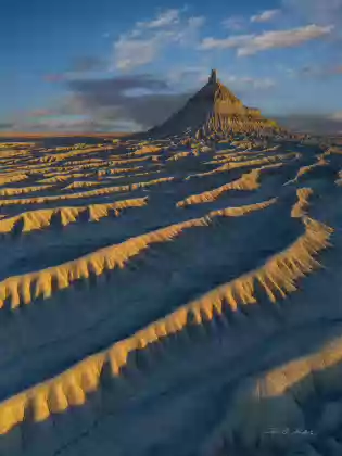 View from West Factory Road 8 Factory Butte seen from W Factory Road, Hanksville, Utah